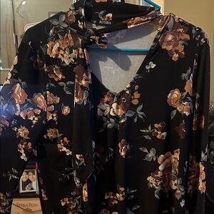 Women's Black Floral Blouse